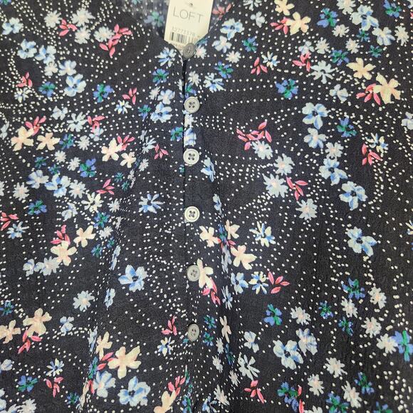 LOFT NWT Pearl Print Mini Floral Puff Sleeve Dress with Slip, XXL - Picture 3 of 11